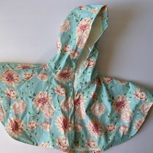 Floral Baby Poncho for Girls, Car Seat Poncho. Size:9-12